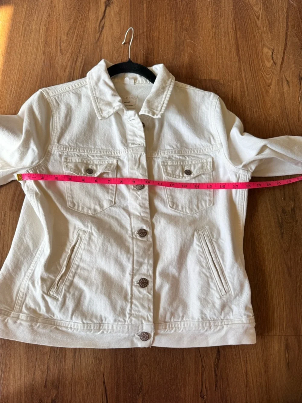 J. Crew White Denim Jacket Jacket Size Medium